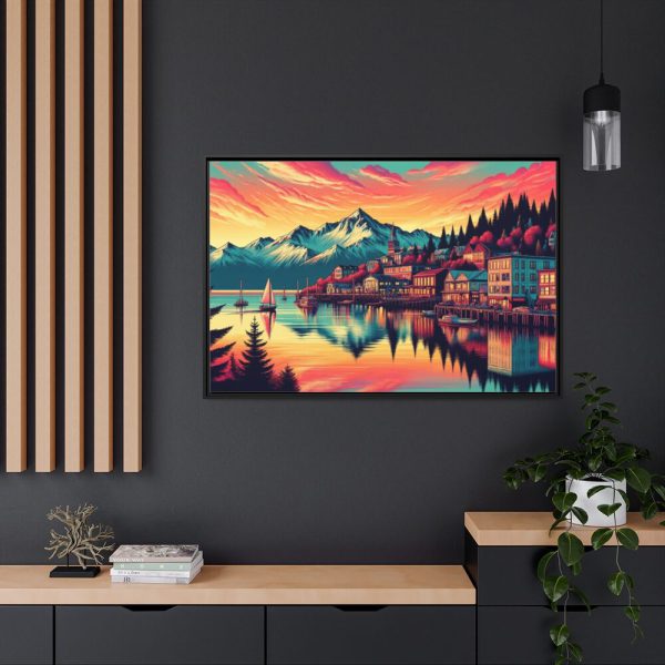 88289-454.jpg Small Alaskan Town by the Water Framed Canvas