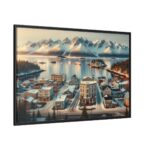 Small Alaskan Town Framed Canvas