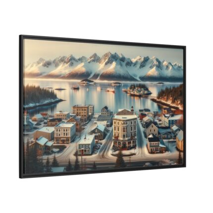 Small Alaskan Town Framed Canvas