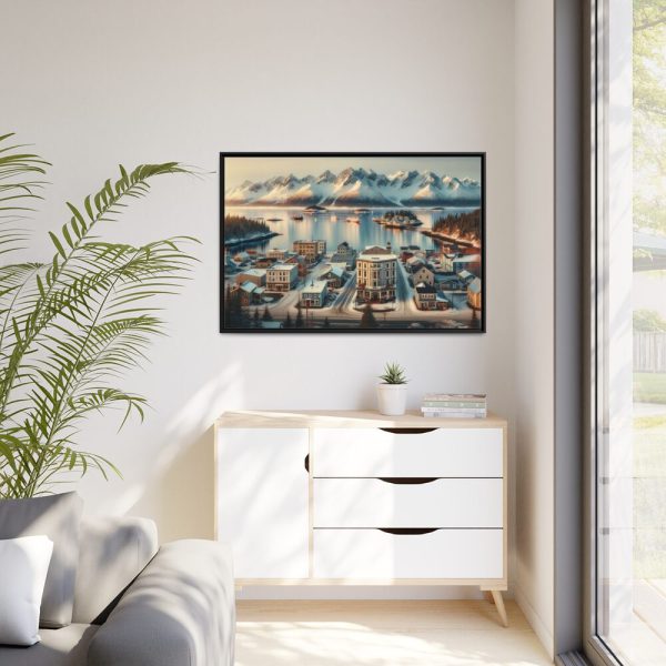 88289-458.jpg Small Alaskan Town Framed Canvas