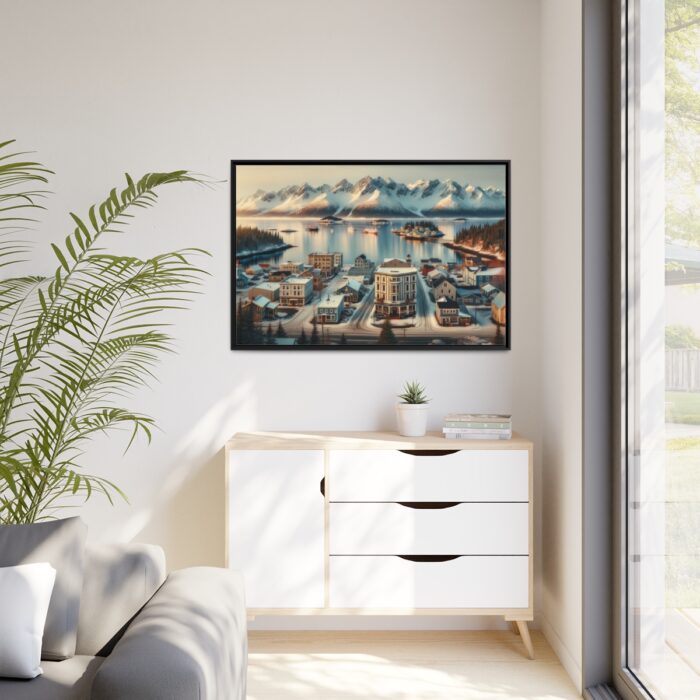 Small Alaskan Town Framed Canvas - Image 4