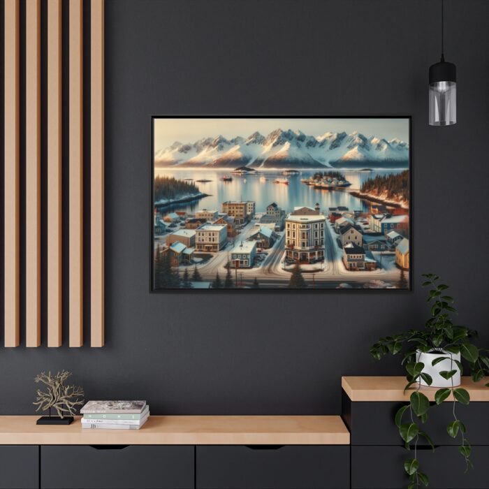 Small Alaskan Town Framed Canvas - Image 5