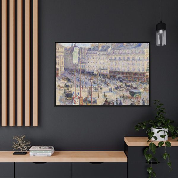 The Place du Havre, Paris by Camille Pissarro Framed Canvas