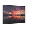 88289-490.jpg View of Pier With Boats at Sunset Framed Canvas