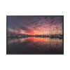 88289-491.jpg View of Pier With Boats at Sunset Framed Canvas