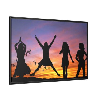 Silhouette in Sunset Framed Canvas