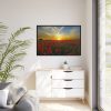 Flower Field in Sunset Framed Canvas