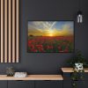 Flower Field in Sunset Framed Canvas