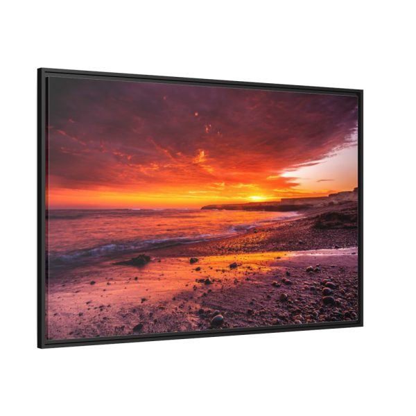 Sunset at Mexico Beach Framed Canvas