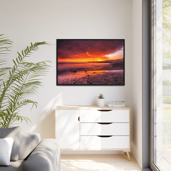 Sunset at Mexico Beach Framed Canvas