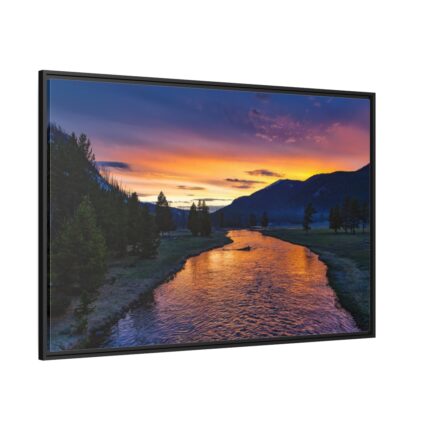 Yellowstone National Park Sunset Framed Canvas