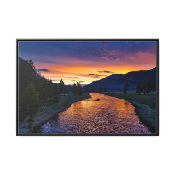 Yellowstone National Park Sunset Framed Canvas