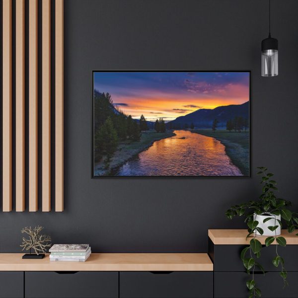 Yellowstone National Park Sunset Framed Canvas