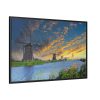 Wind Turbine in Sunset Framed Canvas
