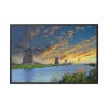 Wind Turbine in Sunset Framed Canvas