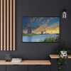 Wind Turbine in Sunset Framed Canvas