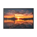 Lighthouse With a Sunset View Framed Canvas - Image 2