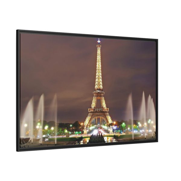 88289-65.jpg Eiffel Tower Lights and Fountains Framed Canvas