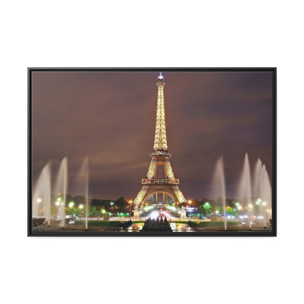 88289-66.jpg Eiffel Tower Lights and Fountains Framed Canvas