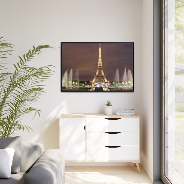 88289-68.jpg Eiffel Tower Lights and Fountains Framed Canvas