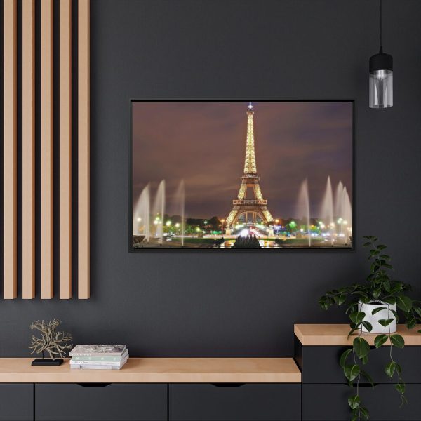 88289-69.jpg Eiffel Tower Lights and Fountains Framed Canvas