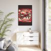 88299-107.jpg Vintage Red Biplane Flying Through the Sky Framed Canvas