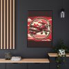 88299-108.jpg Vintage Red Biplane Flying Through the Sky Framed Canvas