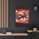 Vintage Red Biplane Flying Through the Sky Framed Canvas - Image 5