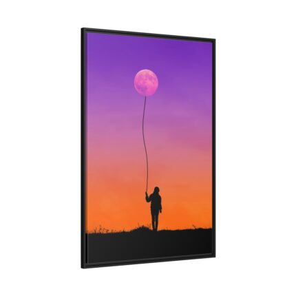 Abstract Moon Balloon Framed Canvas