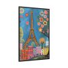 Colorful Illustration Paris and Eiffel Tower Framed Canvas