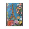 Colorful Illustration Paris and Eiffel Tower Framed Canvas