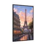 Paris and the Eiffel Tower Framed Canvas