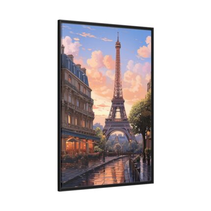 Paris and the Eiffel Tower Framed Canvas