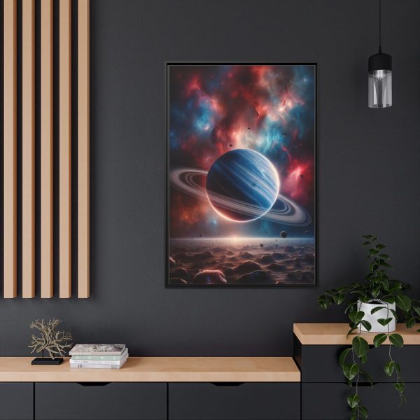 88299-4.jpg The Drama of Gas Giant With Its Majestic Rings Framed Canvas