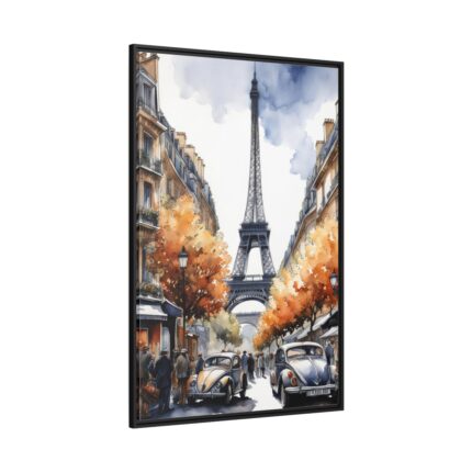 Paris, France Vintage Travel Framed Canvas