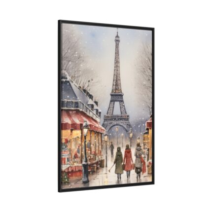 Christmas In Paris Framed Canvas