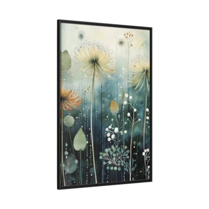 Abstract Dandelion Meadow Art Framed Canvas