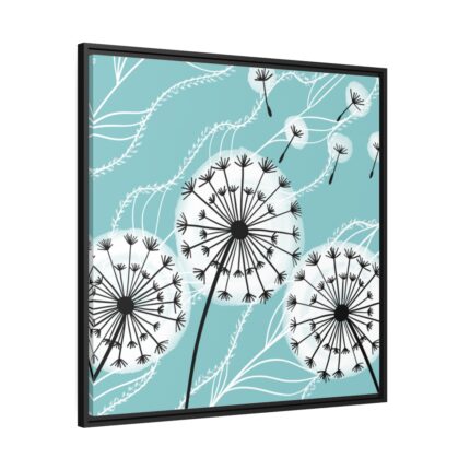 Fluffy Dandelion Illustration Framed Canvas