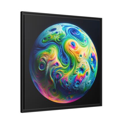 Colorful Planet Framed Canvas