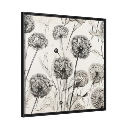 Dandelion Flower Blossom Framed Canvas