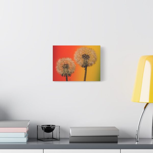 Dandelion on Yellow Background Standard Canvas
