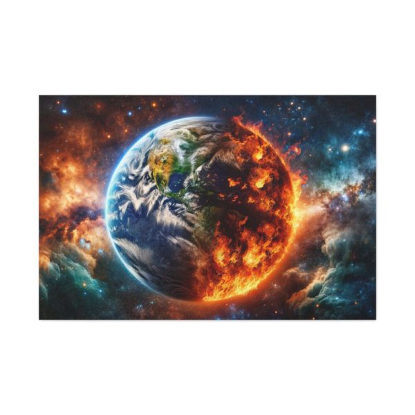 91638-1.jpg Planet's Fiery Destruction and Serene Beauty of Life Standard Canvas