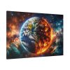 91638.jpg Planet's Fiery Destruction and Serene Beauty of Life Standard Canvas