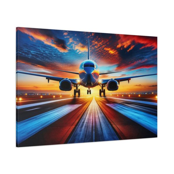 91638-145.jpg Commercial Airplane Positioned on Runway Standard Canvas