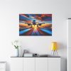 91638-147.jpg Commercial Airplane Positioned on Runway Standard Canvas