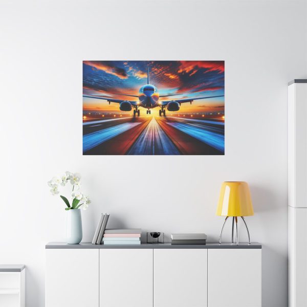 91638-147.jpg Commercial Airplane Positioned on Runway Standard Canvas