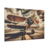 Yellow Vintage Biplane With Radial Engine Standard Canvas