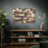 Yellow Vintage Biplane With Radial Engine Standard Canvas