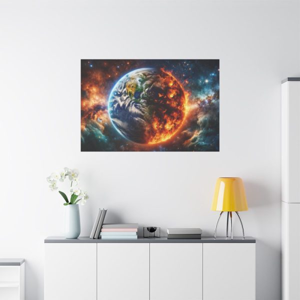 91638-2.jpg Planet's Fiery Destruction and Serene Beauty of Life Standard Canvas