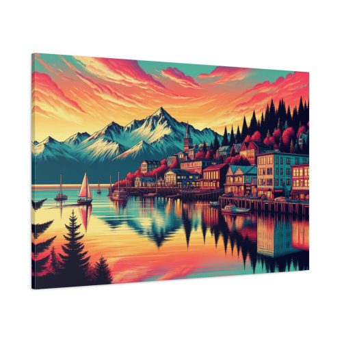 91638-220.jpg Small Alaskan Town by the Water Standard Canvas